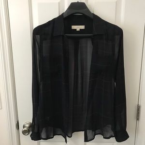 LOFT sheer button-down shirt